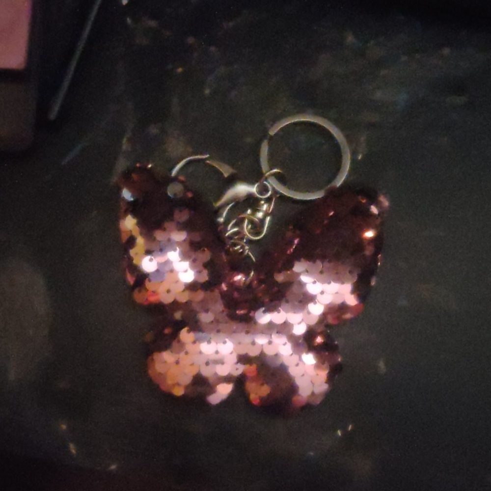 Pink butterfly chain